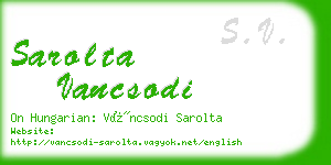 sarolta vancsodi business card